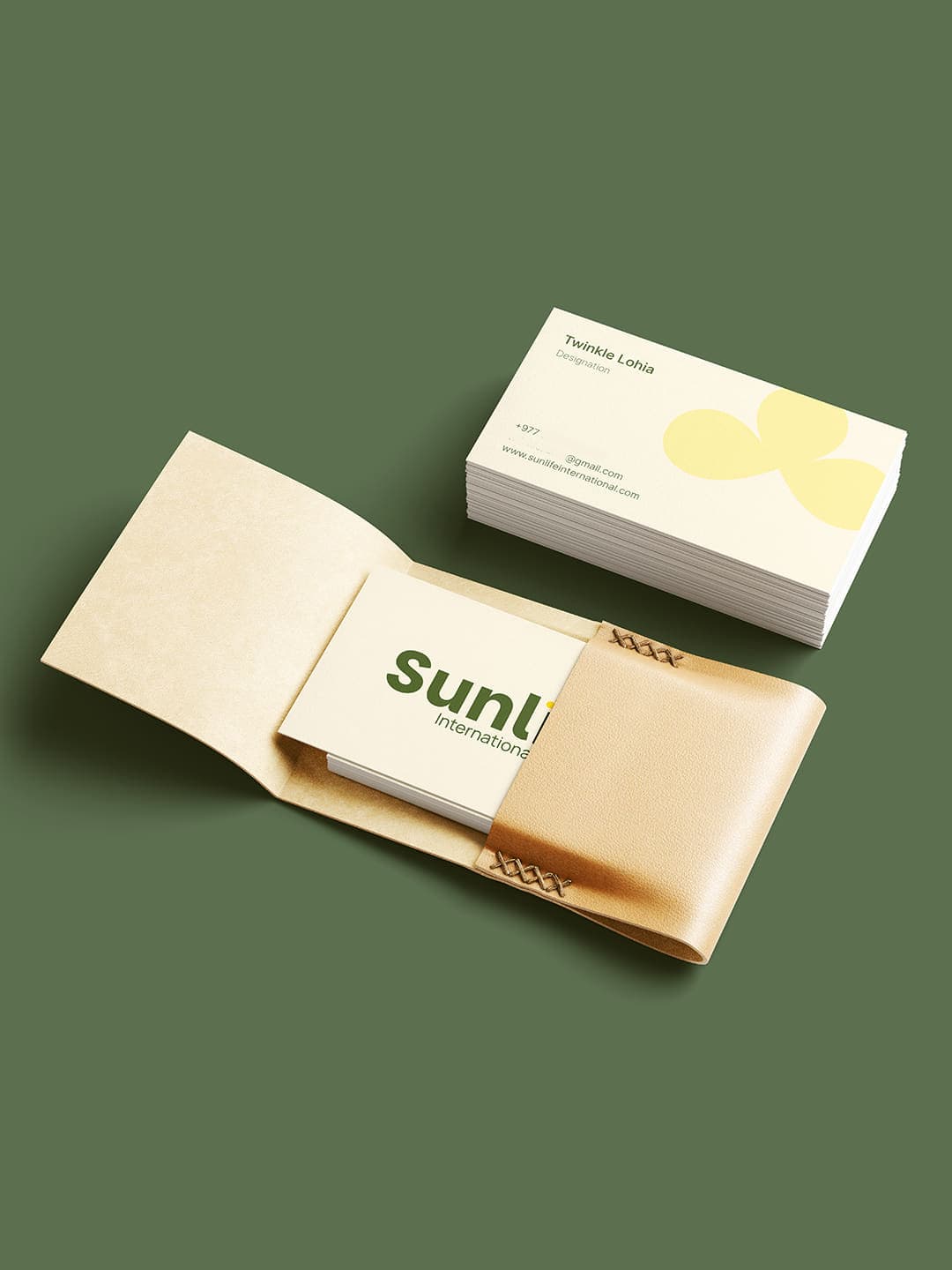 Sunlife International, business card cover