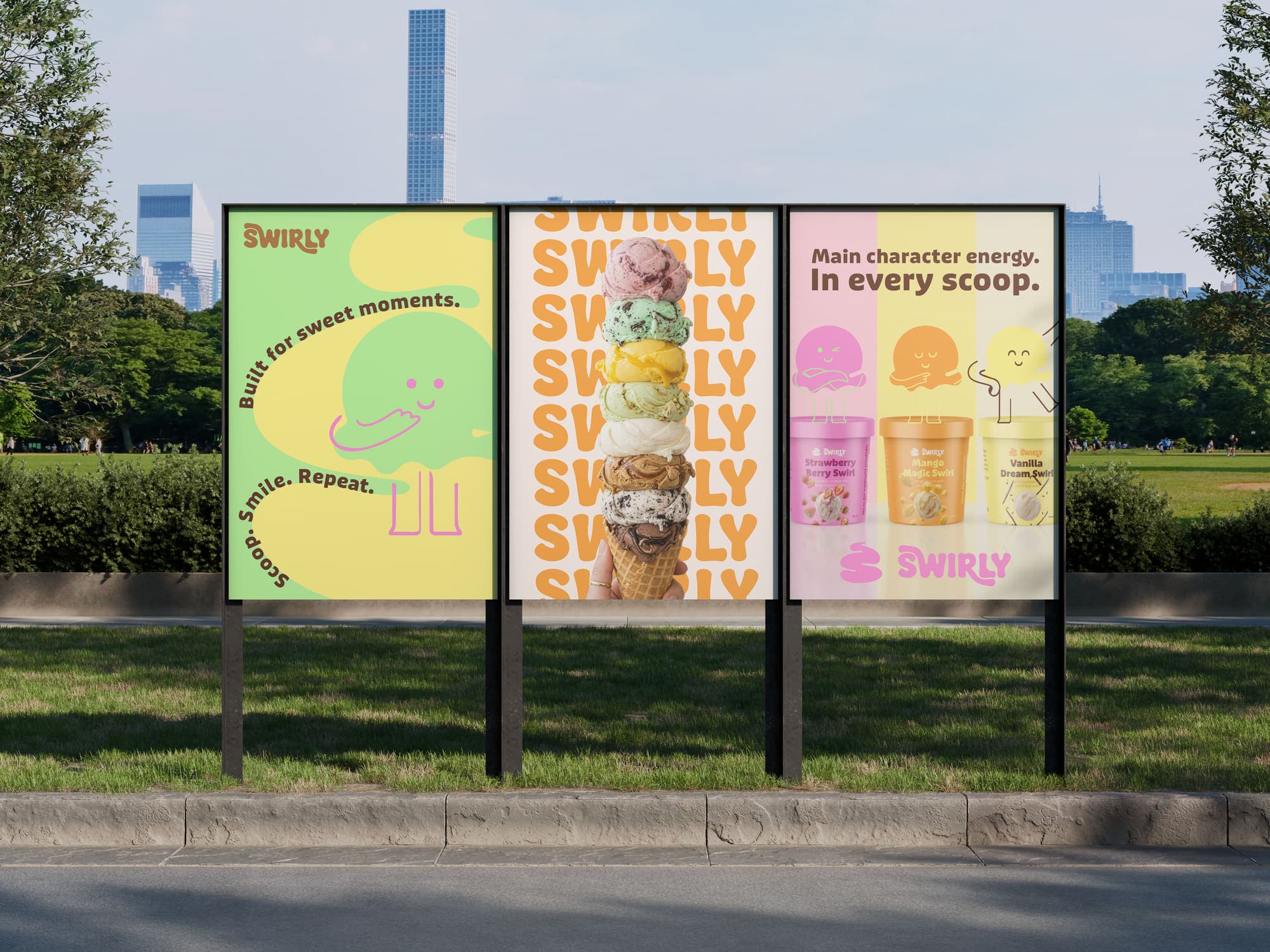 Swirly, outdoor ad